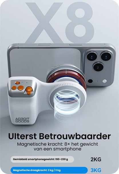 Smartphonecamera met magnetische lensadapter en bedieningsknoppen van AdroitGoods
