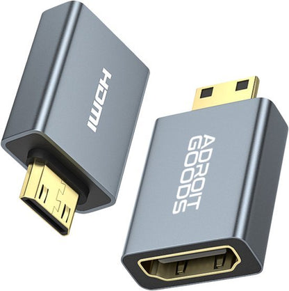 Grijze AdroitGoods adapter voor Micro HDMI naar standaard HDMI met metalen behuizing