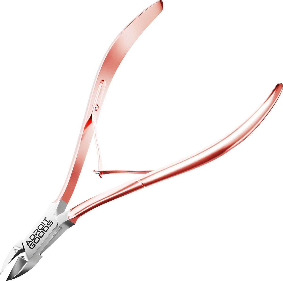 roestvrijstalen nagelknipper met roségouden afwerking en ergonomisch handvat