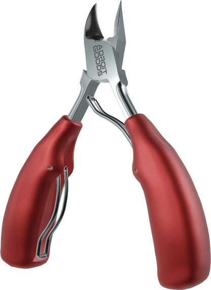 Rode handgreep kniptang met scherpe rvs snijbladen en veermechanisme voor precisiewerk