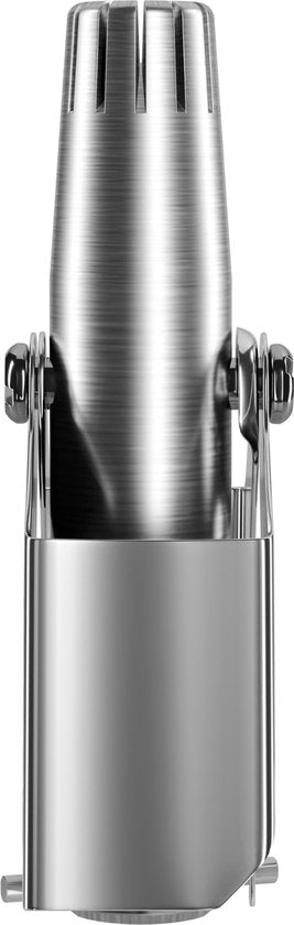 glad metalen keukenhulpmiddel met verstelbare onderdelen en glanzende afwerking