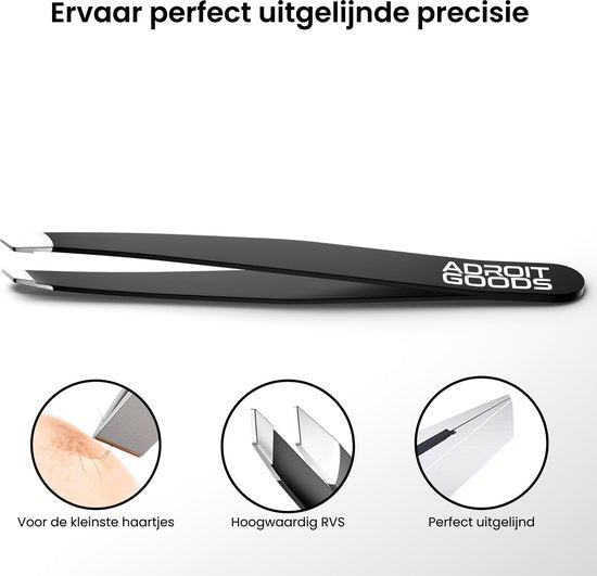 zwarte precisie pincet van roestvrij staal voor het verwijderen van kleine haartjes