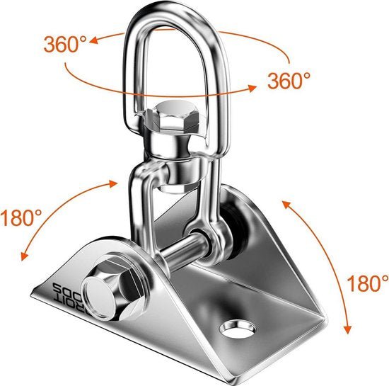 Ronde roestvrijstalen bevestiging met 360 graden rotatie en 180 graden kantelfunctie