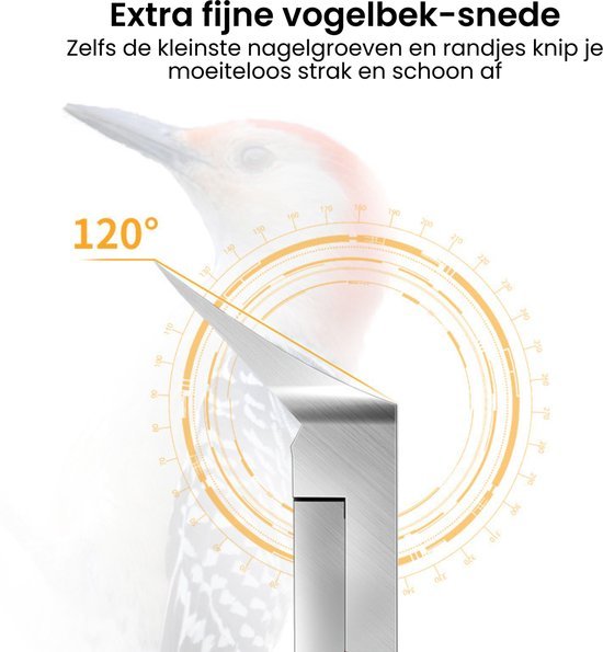Extra fijne vogelbek-snede met scherpe hoek van 120 graden voor precisiewerk