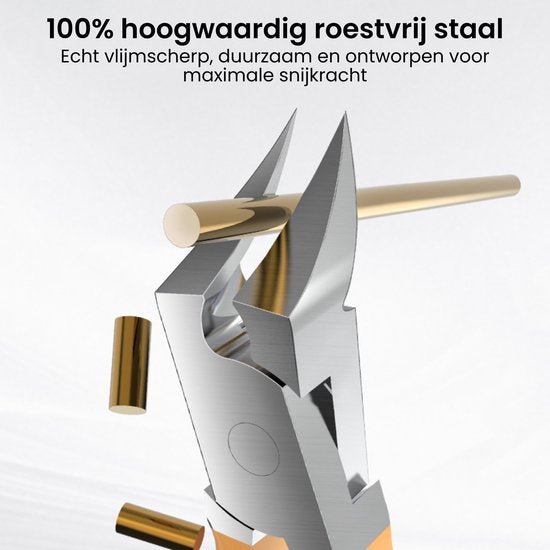 Hoogwaardige roestvrijstalen tang met vlijmscherpe snijkracht en duurzaam ontwerp.