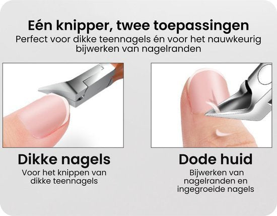 Nagelknipper voor dikke teennagels en het bijwerken van dode huid rondom nagels.