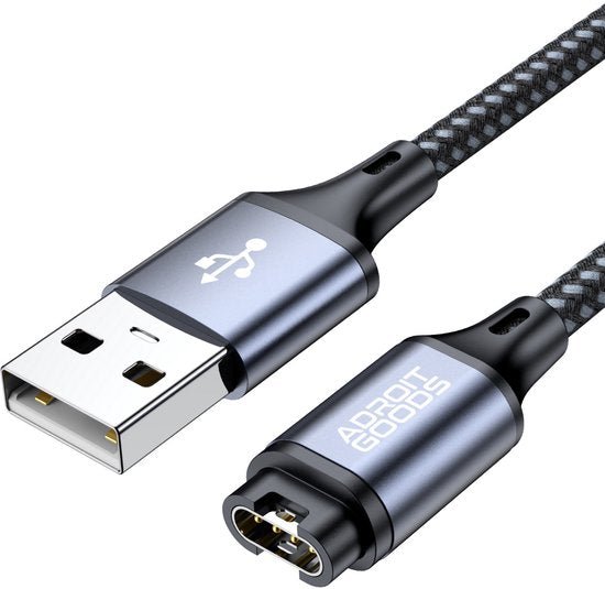 Zwarte gevlochten kabel met metalen USB-A en magnetische connector van AdroitGoods