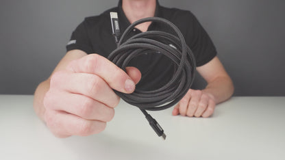 Usb-C Kabel - Nylon Gevlochten - 60WPD - 480Mbps - Zwart