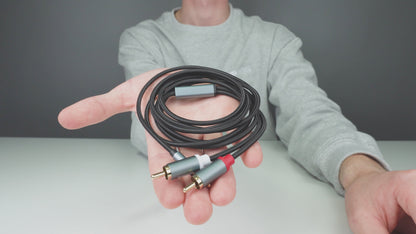 Aux naar Tulp - Jack naar Tulp - Jack 3.5mm naar Tulp Kabel - RCA Kabel - Grijs