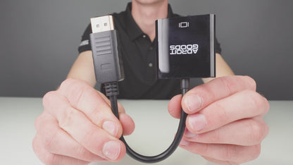 Displayport naar VGA (D-Sub) female computerkabel - 1080p - Full HD - 10 cm - Zwart