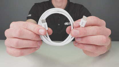 60W USB-C naar USB-C Kabel - 100cm - Nylon - Wit