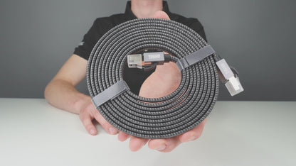 Internetkabel Cat 8 - Netwerk/Ethernet kabel - F/FTP - 40Gbps 2000Mhz SFTP RJ45 Flat Netwerkkabel - Afgeschermd