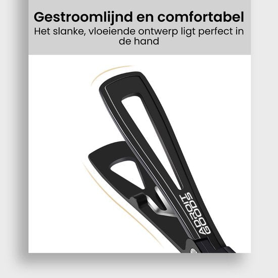 Zwarte, gestroomlijnde en ergonomische schaar met open handgreepontwerp voor comfort