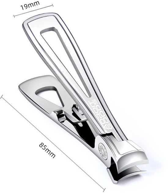metalen nagelknipper met open ontwerp en afmetingen van 85 mm bij 19 mm