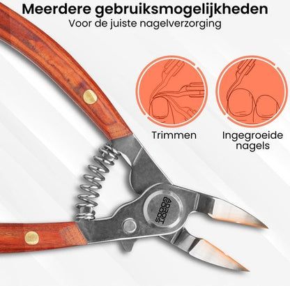 Nagelschaartje met houten handvat voor trimmen en behandelen van ingegroeide nagels