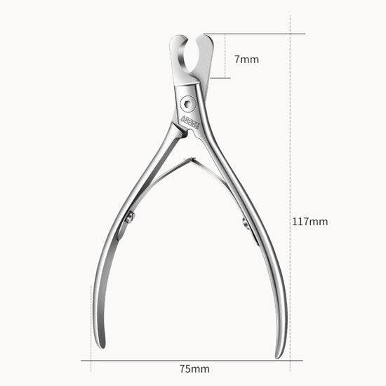 roestvrijstalen tang met precieze afmetingen voor professionele toepassingen