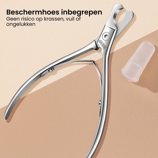 Roestvrijstalen nagelknipper met beschermhoes tegen krassen en vuil veilig bewaren
