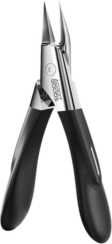 zwarte pincet met metalen punt en ergonomische handgrepen van AdroitGoods