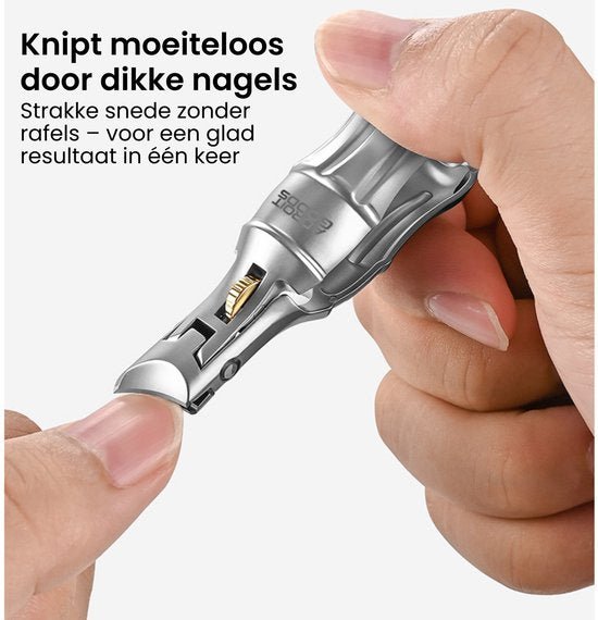 Hand knipt eenvoudig dikke nagel met een roestvrijstalen en ergonomische nagelknipper.