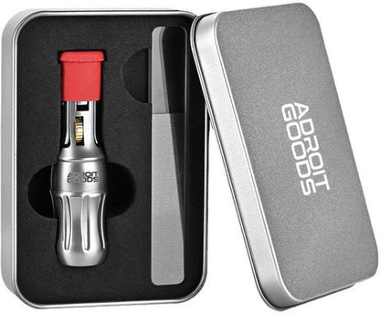 Metalen geschenkset met roestvrijstalen vuursteenaansteker en metalen pincet in doos