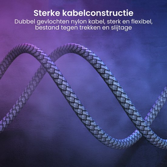 Dubbel gevlochten nylon kabel met sterke, flexibele constructie tegen slijtage en trekken
