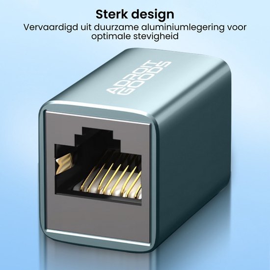 Compact metalen connector van duurzame aluminiumlegering met goudkleurige contactpinnen voor optimale stevigheid