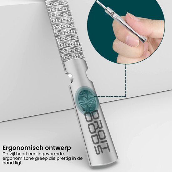 Ergonomisch ontworpen vijl met comfortabele grip en fijn vijloppervlak voor precisiewerk.