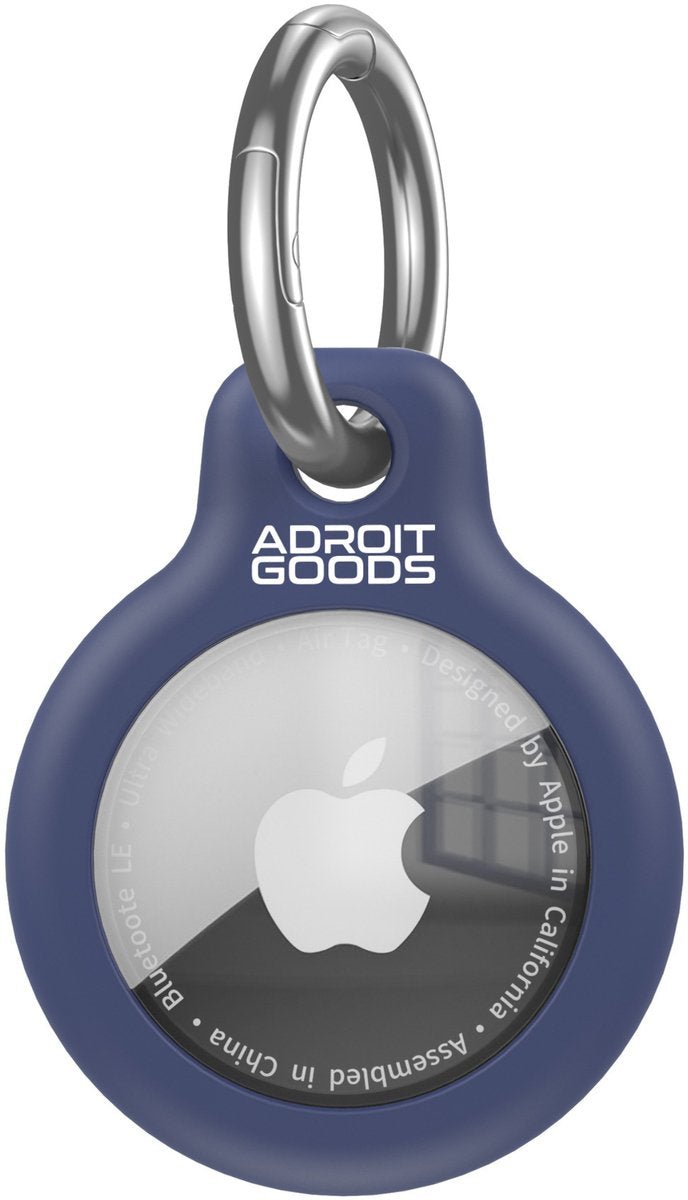 blauwe beschermhoes met metalen karabijnhaak voor Apple Airtag accessoires