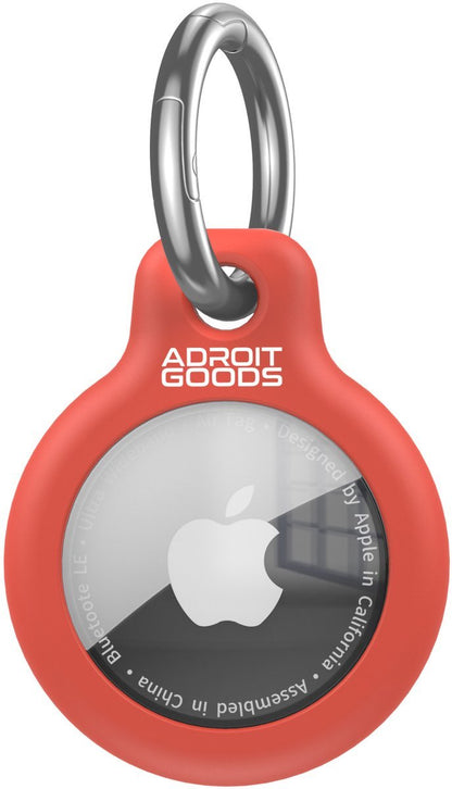 Rode beschermhoes met metalen karabijnhaak voor een Apple AirTag tracker