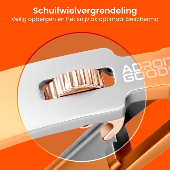 Close-up van een schuifwielvergrendeling met een metalen tandwiel voor veilig opbergen