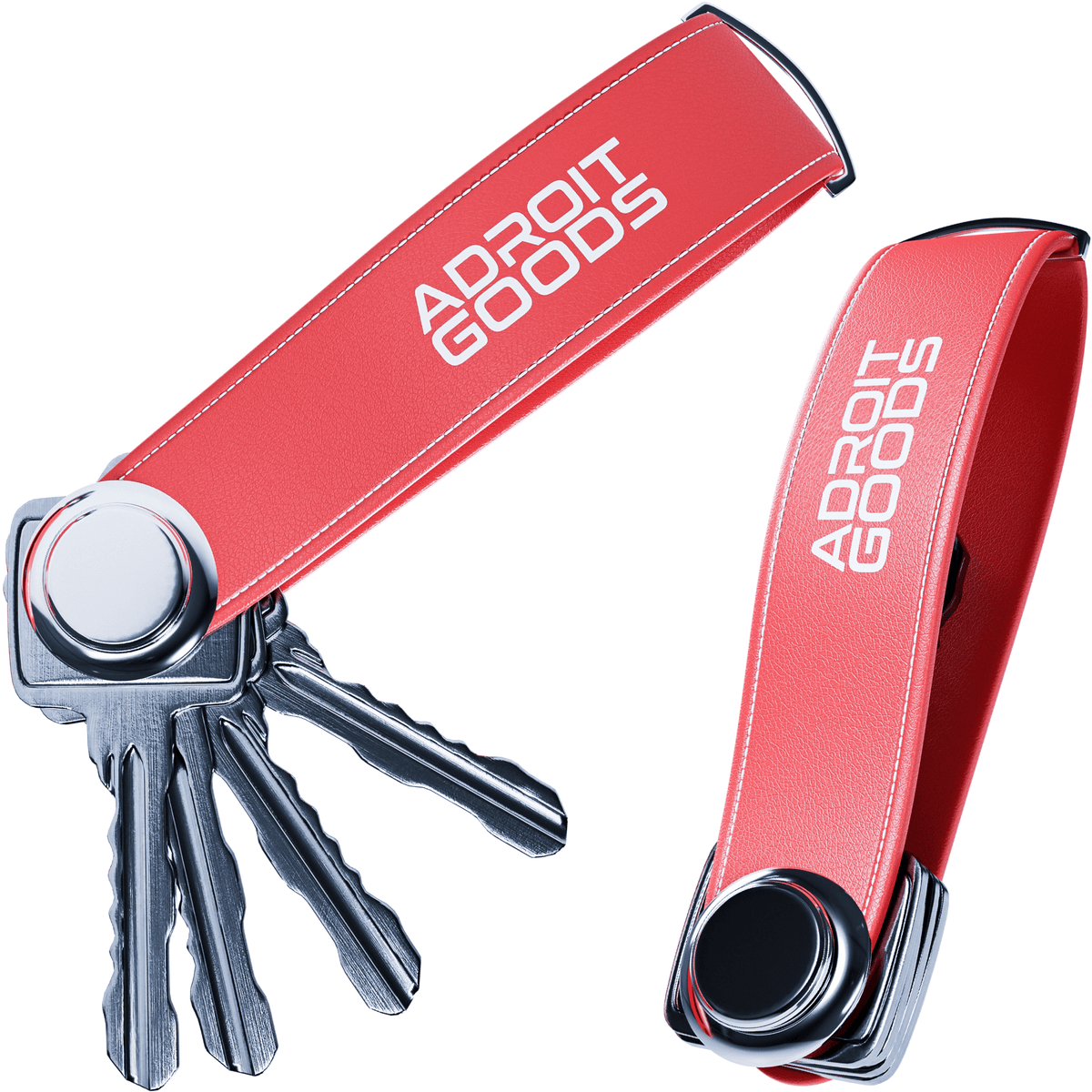 sleutelorganizer met rode band en metalen sleutels van AdroitGoods in professionele uitvoering