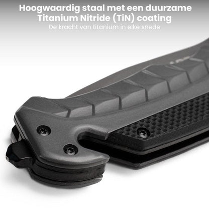 Detail van een duurzaam titanium nitride gecoate metalen voorwerp met schroeven en textuur