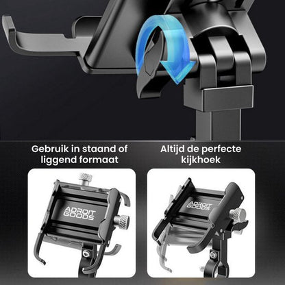 Draaibare telefoonhouder zwart met instelbare hoek voor staand of liggend gebruik