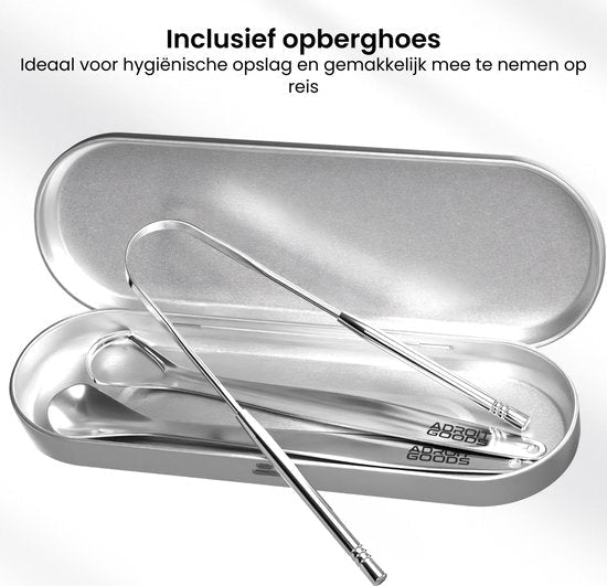 Glanzend metalen bestekset met lepels en draagbare bewaardoos voor hygiënisch gebruik onderweg