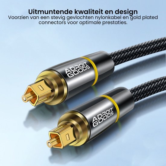 twee AdroitGoods digitale audio kabels met gevlochten nylon en goudkleurige connectors