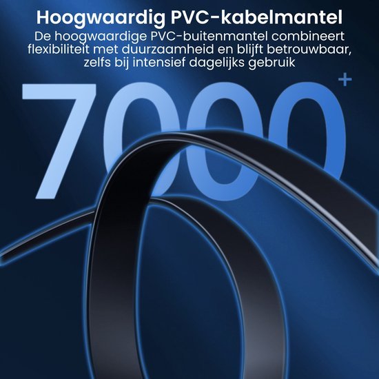 Dunne zwarte PVC-kabelmantel die flexibiliteit en duurzaamheid voor dagelijks gebruik toont