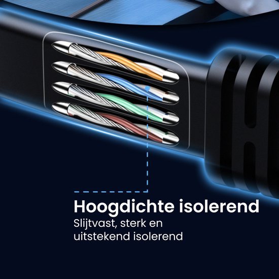 Gedetailleerde close-up van hoogdichte, sterk geïsoleerde en slijtvaste kabels in beschermhoes