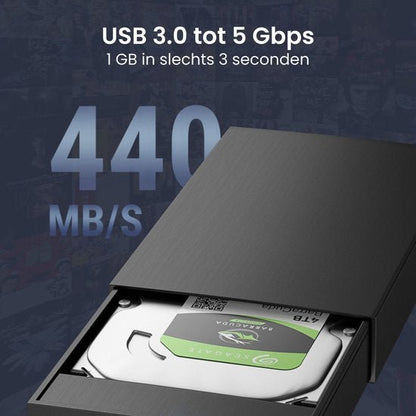 Externe harde schijf met behuizing en snelle USB 3.0 overdracht tot 440 MB/s