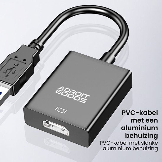 adapterkabel met USB-connector en aluminium behuizing voor duurzame aansluiting