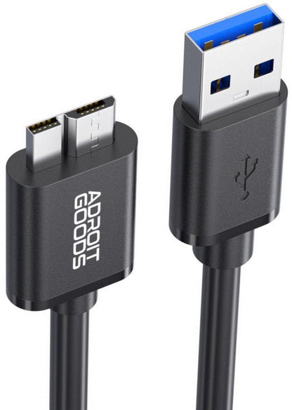 Zwarte kabel met USB-A en dubbele micro-USB connectoren voor gegevensoverdracht en opladen