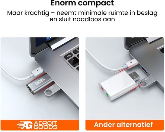 Compact USB-apparaat dat naadloos aansluit op een laptop zonder extra ruimte in te nemen