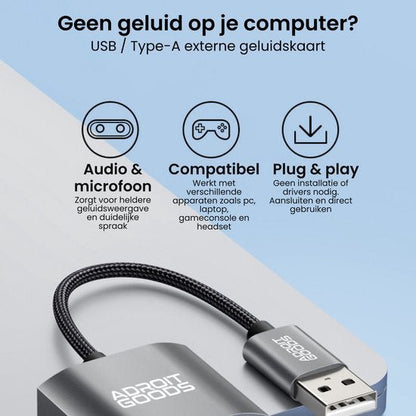 USB externe geluidskaart met audio microfoon, compatibel en plug & play gebruiksgemak