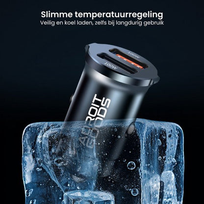 AdroitGoods autolader met slimme temperatuurregeling ingebed in ijsblokje voor veilige koeling