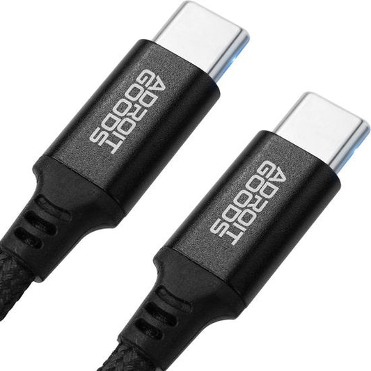 USB-C naar USB-C oplaadkabel met gevlochten kabel en metalen connectoren