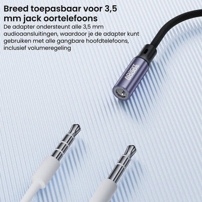 Adapterkabel met 3,5 mm jack aansluiting voor koppeling van oortelefoons en apparaten