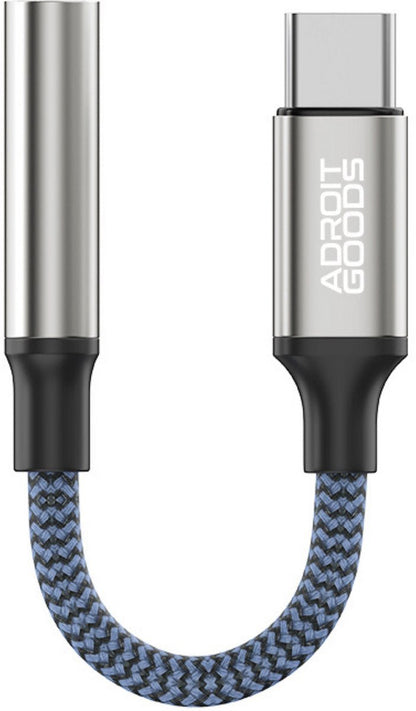 Blauwe gevlochten kabel met USB-C en metalen connectoren van AdroitGoods