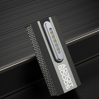 Zwart en grijs AdroitGoods elektronisch accessoire met gouden contacten en patroonrand detail