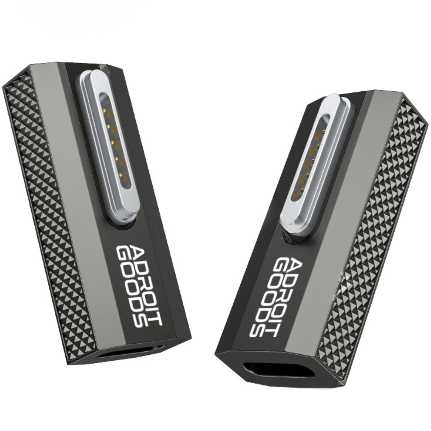 USB - C naar magnetische laadadapter 140W – geschikt voor MagSafe - 3 - aansluitingen – PD - snellaadconverter – Recht & 90° hoekontwerp - Grijs - AdroitGoods