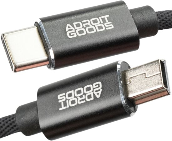 Zwarte gevlochten USB-kabel met USB-C en micro-USB connectoren van AdroitGoods