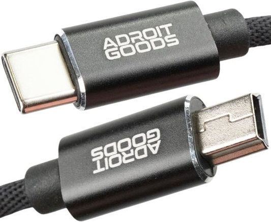 Zwarte gevlochten USB-kabel met USB-C en micro-USB connectoren van AdroitGoods